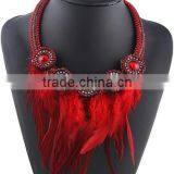 Factory Handmade New Fashion Design Real Feather Necklace for Women