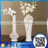 Top Sale Home Or Hotel Use White Elegant Fashionable Resin Decorative Flower Vases thumbnail-1