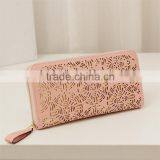 Long Style Western Coin Purse Card Holders Fashion Women Hollow Out Leather Wallet thumbnail-4