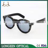 Black Custom Round Mirror Sunglasses thumbnail-1