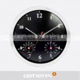 DEHENG 14 Inch Aluminum Wall Clock With Thermometer/Hygrometer Wholesale thumbnail-2