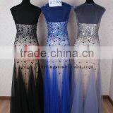 Magnificent Cap Sleeve Transparent Fishtail Beaded Bling Long Lebanon Evening Dress thumbnail-5