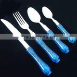 Stainless steel with plastic handle cutlery set