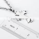 Women Men's 316L Stainless Steel Unique Smooth Flat Cross Pendant Necklace thumbnail-3