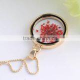Beautiful Real Flower Necklace for Women Gold Chain Glass Bottle Wishing Pendant Plant Specimens Fancy Necklace thumbnail-3