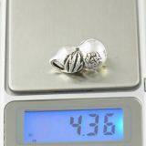 Peanut Shape Engraved Silver Beads DIY Sterling Silver Jewelry thumbnail-4
