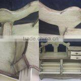 BISINI Handpainting Chair With Telephone Table, Solid Wood Shoe Changing Chair With Storage Cabinet (BF01-X1190) thumbnail-3