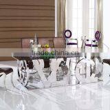 Special Design 304 Stainless Steel Dining Room Table With Glass Top, Metal Table And Chair thumbnail-1