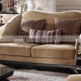 European Luxury Furniture Wooden Living Room Two Seat Sofa thumbnail-1