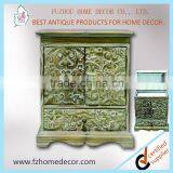 Antique Wooden Carved Case With Drawers, Wooden Carved Jewel Box thumbnail-1