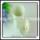 Stock Goods White Ceramic Jam Jar Hot Sale Candy Jar AB Grade thumbnail-2
