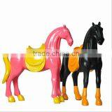 Pink and Black Modern Design Resin Small Horse Statue thumbnail-4