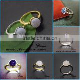 Crystal Jewelry Gold Plated Women Druzy Finger Natural Stone Adjustable Ring