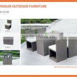 Italian Style Outdoor Wicker Rattan 4 Seats Cafe Table Set Rattan Coffee Table Set thumbnail-1