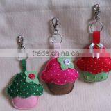 Hot 2017 Best Selling New Product Decorative Custom Handmade Fabric China Supplier Felt Cool Keychain thumbnail-1