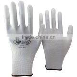 NMSAFETY 13 g Polyester Gloves With White PU Coating on Fingers Esd Top Fit Safety Wrok Gloves/protective Gloves thumbnail-1