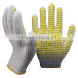 NMSAFETY Bleached Cotton Pvc Dotted Hand Gloves