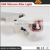 USB Rechargeable Front Headlamp Headlight Silicone Bike Light thumbnail-3