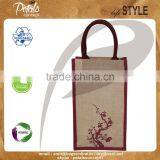 Jute Wine Bag With Padded Rope Handle for Two Bottle thumbnail-1