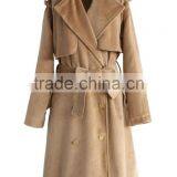 2014 Winter Storm Flap Self-tie Belted Wool Blend Coat ,cold Winter Outside Wear ,Double Breasted Wool Coat thumbnail-2
