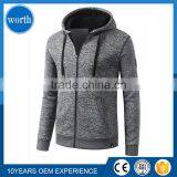 2017 Oem Supreme Quality Grey Melange Drawstring Man Brand Your Own Hoodies thumbnail-2