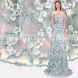 3D Beaded Embroidery Lace Fabrics Gold Yellow French Lace Fabric 2017 thumbnail-6