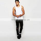 Mens Plain White Tank Top Custom Open Side Tank Top thumbnail-3