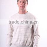 Cashmere Wool Striped Round Neck Sweater from Nepal