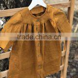 New Design Summer Kids Soft Clothes Baby Girl Soild Color Dresses Girls Linen Birthday Dresses thumbnail-1