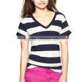 Bold Striped V Neck t Shirt for Womens