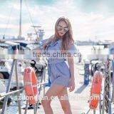 Womens Ruffle Striped Jumpsuit Girls Sexy Romper thumbnail-2