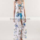 Bohemian Maxi Sexy Beach Dress Women Chiffon Maxi Printed Long Dresses thumbnail-2