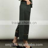 China Suppliers Women Tie Waist Trim Gaucho Pants thumbnail-3