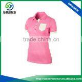 New Fashion Design Pink Color Performance Polyester Material Golf Shirts thumbnail-1