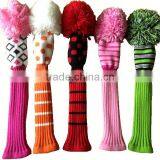 2017 Colorful Strap Pom Pom Sock Golf Driver Headcover thumbnail-1