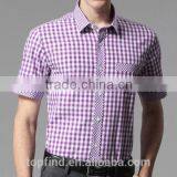 Wholesale Brand Short Sleeve Plaids Men Dress &causal Shirt With Good Quality thumbnail-1