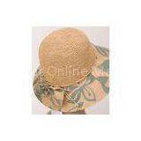 Leisure Raffia Brim Womens Sun Hats Summer , Floppy Sun Hats For Women