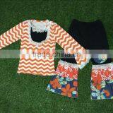 Long Sleeves Halloween Orange Stripes Baby Clothes Girl Clothing Bangladesh Wholesale Children Boutique Clothing Kids Clothes