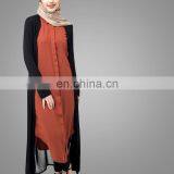 Fashion Muslim Clothing Women Cardigan Chiffon Blouse Black Long Kimono Ladies Kimono Islamic Wear Black Open Front Cardigan thumbnail-2