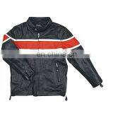 RED BLACK LEATHER COAT BIKER KIDS JACKETS