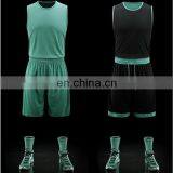 Plain Basketball Wear Double Side Blue Green Color Mesh Dry Fit Basketball Jersey thumbnail-2