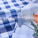 100% Polyester Stain Resistant Waterproof Printed Checks Dark Blue Checkered Pattern Table Cloth thumbnail-2
