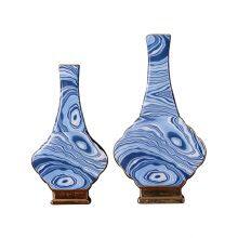 Fashion Chinese Jingdezhen Gild White Blue Pattern Ceramic Vase For Living Room Decor thumbnail-5
