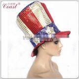 Fashion Three Colors France Folding Fans Sequin Hats thumbnail-3