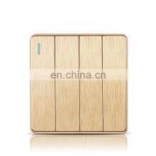 EU UK Standard Home Wall Socket Push Button On/Off Light Switch,4 Gang 2 Way