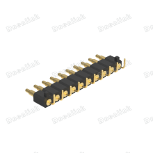 Dnenlink 3.00mm Pitch Single Row H4.0mm Right Angle Male Header DIP Type PogoPin HeaderWith Peg thumbnail-2