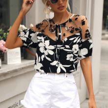 New Hot Style Lace Stitching Women Blouse thumbnail-3