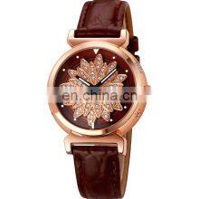 Newest Skmei 1766 Flower Dial Ladies Wristwatch Bracelet Leather Quartz Women Lady Dress Watches thumbnail-4