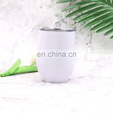 Reusable 304 Stainless Steel White Coffee Egg Shape Mug Wholesale thumbnail-1