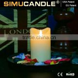 paraffin wax wholesale candle with moving flame, flameless LED for exhibition and party with USA and EU patent